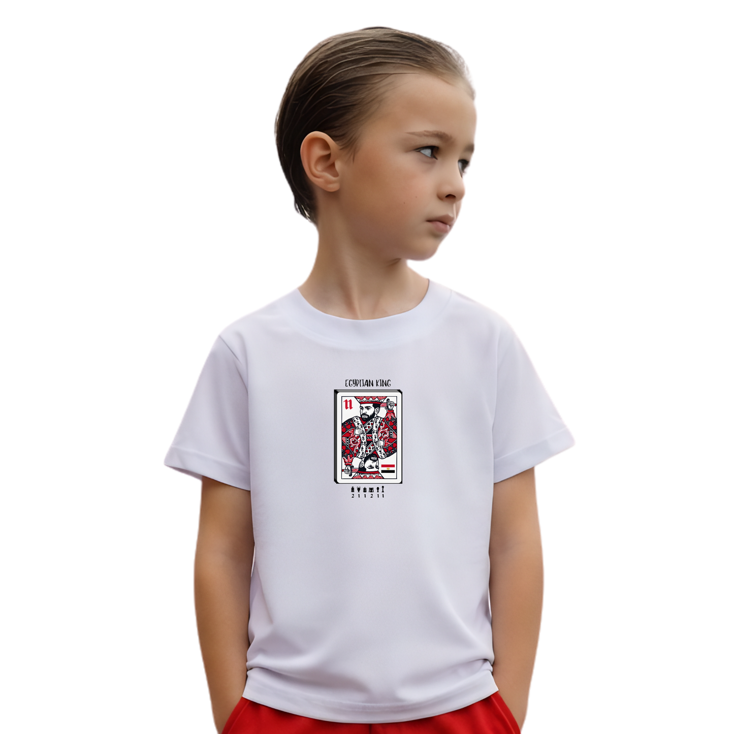 Kids King of Egypt Playing Card T Shirt