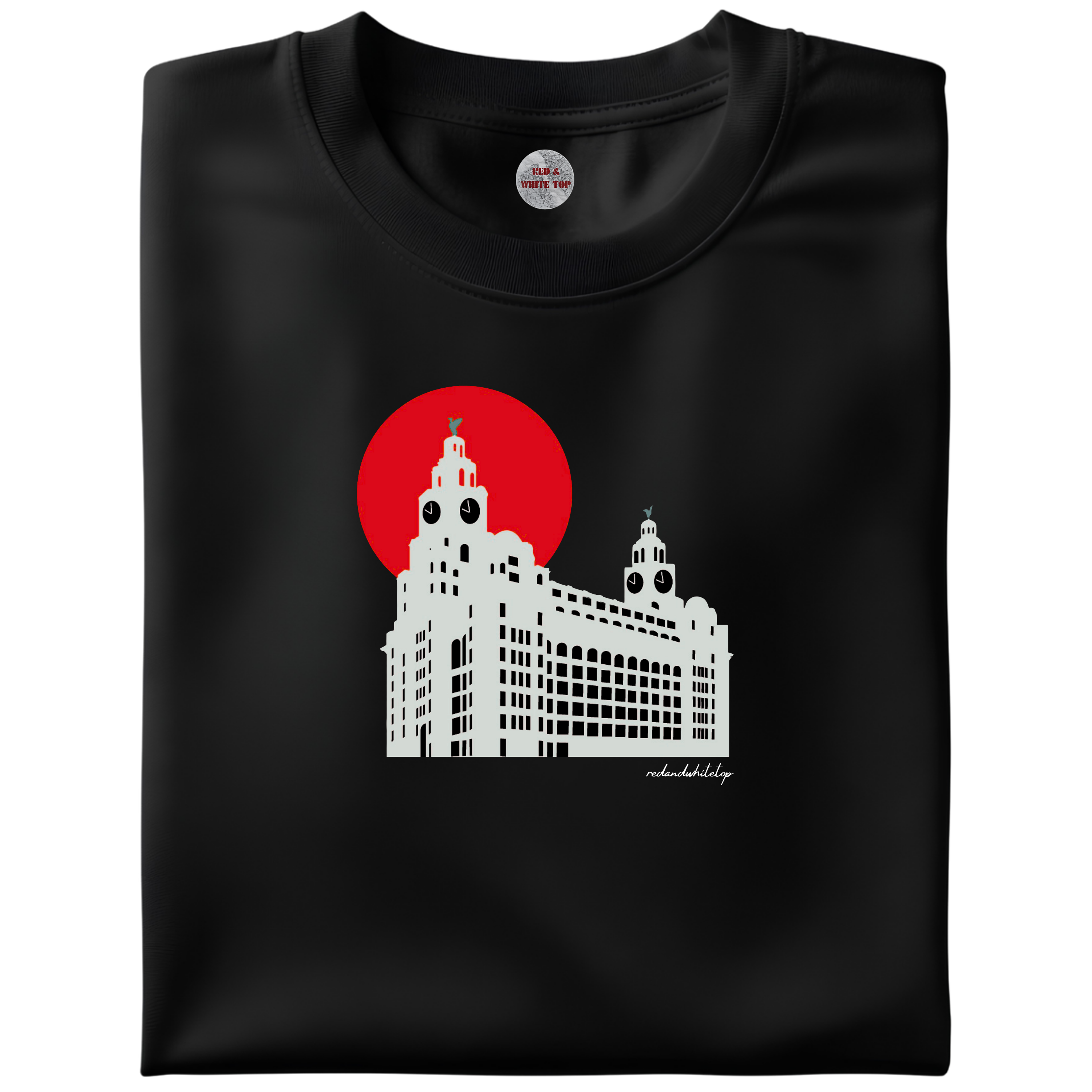 Red Sun Liver Buildings T Shirt
