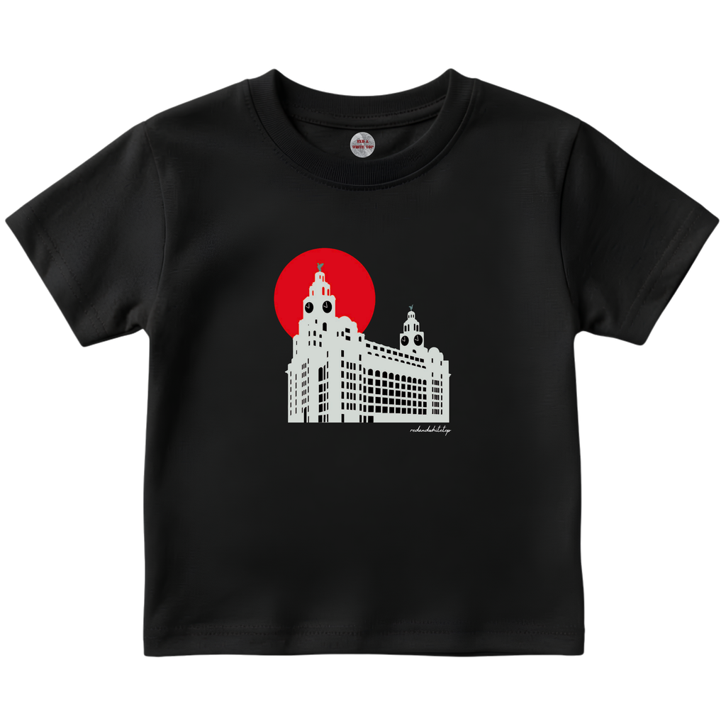 Kids Red Sun Liver Buildings T-Shirt