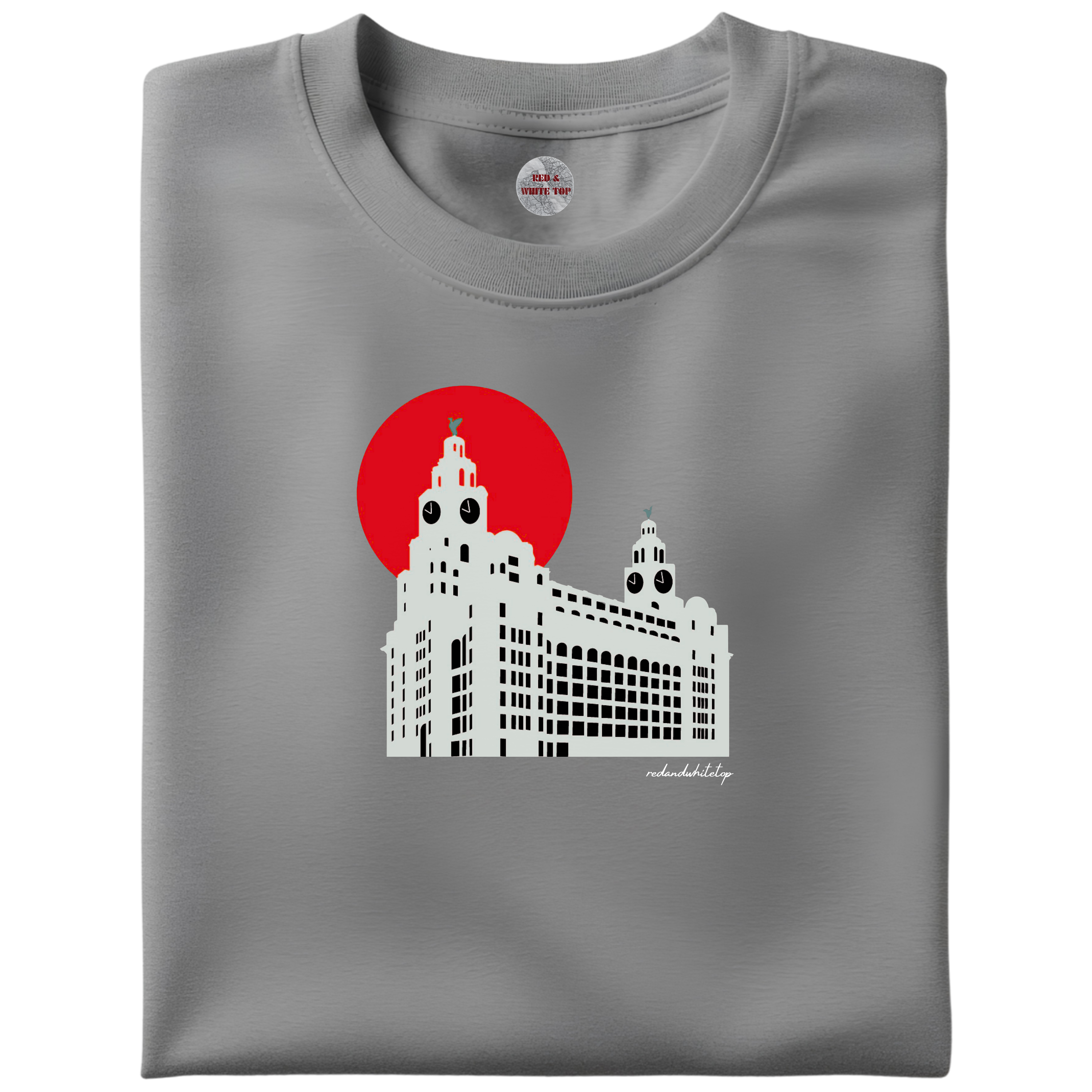 Red Sun Liver Buildings T Shirt