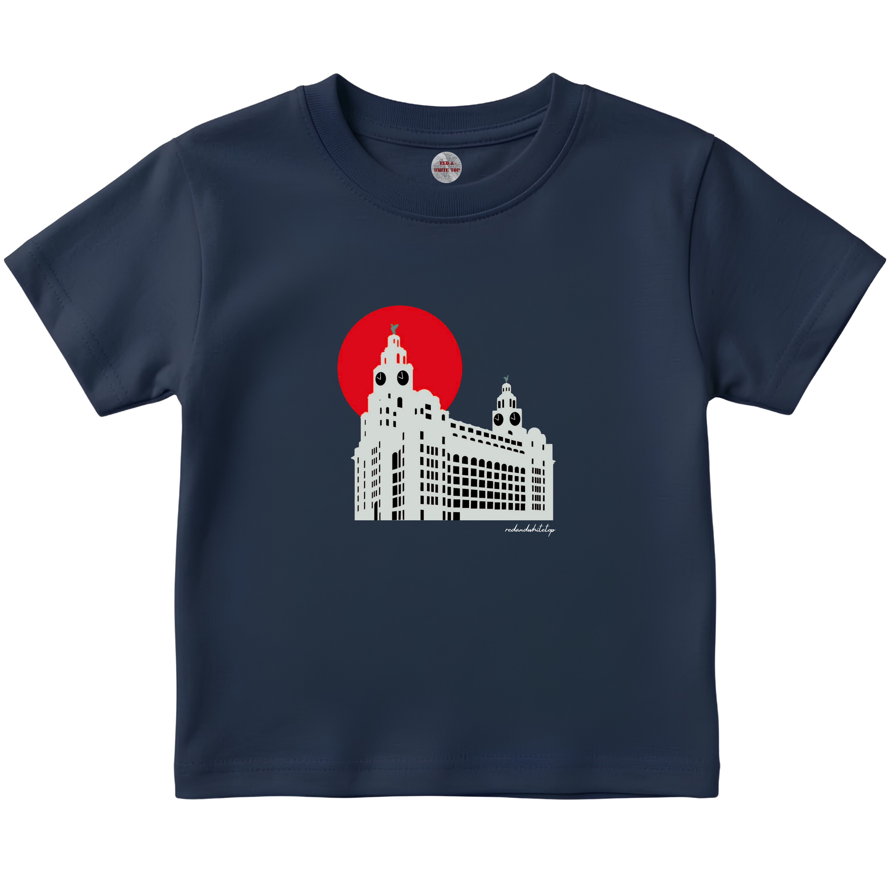 Kids Red Sun Liver Buildings T-Shirt