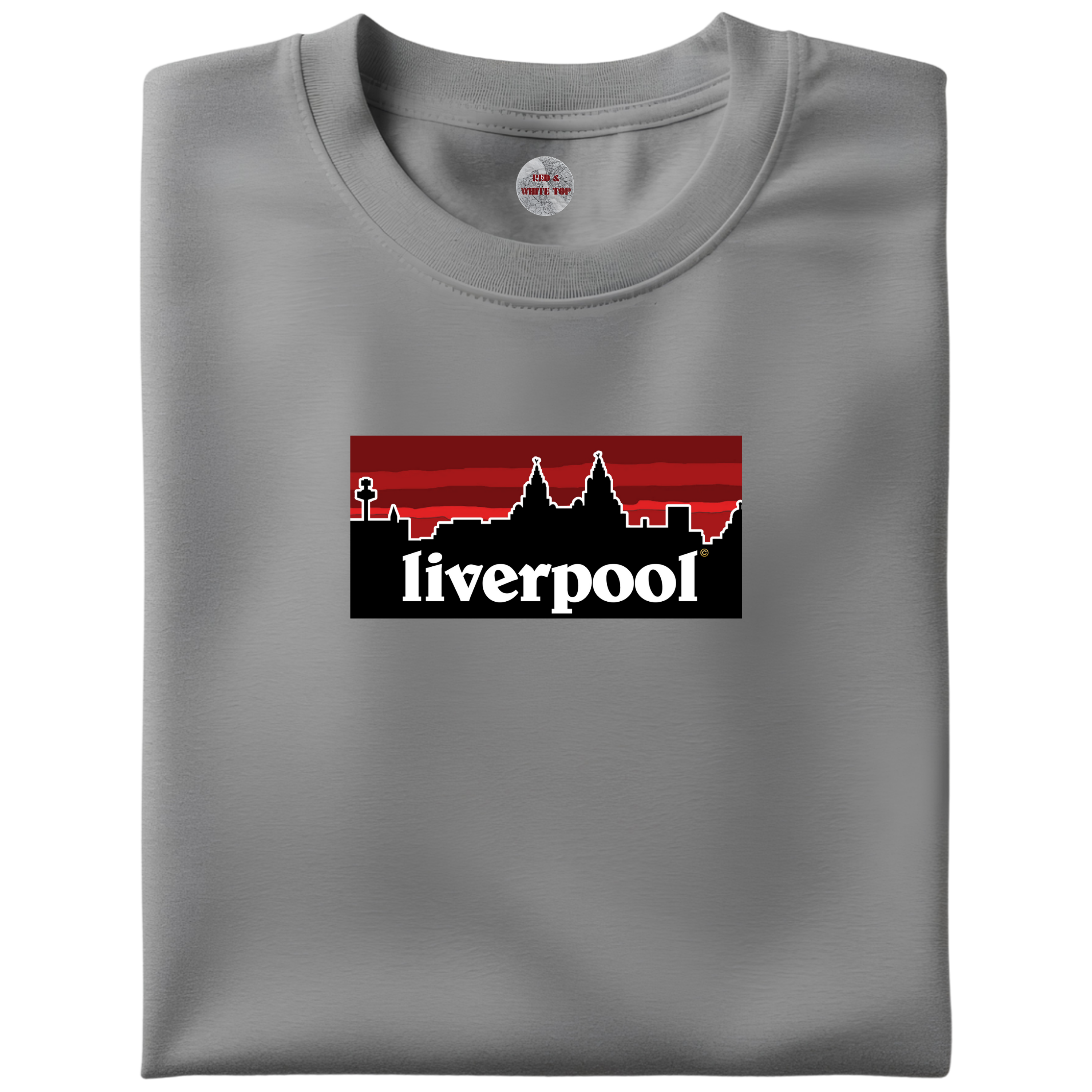 Liverpool Skyline T Shirt Red