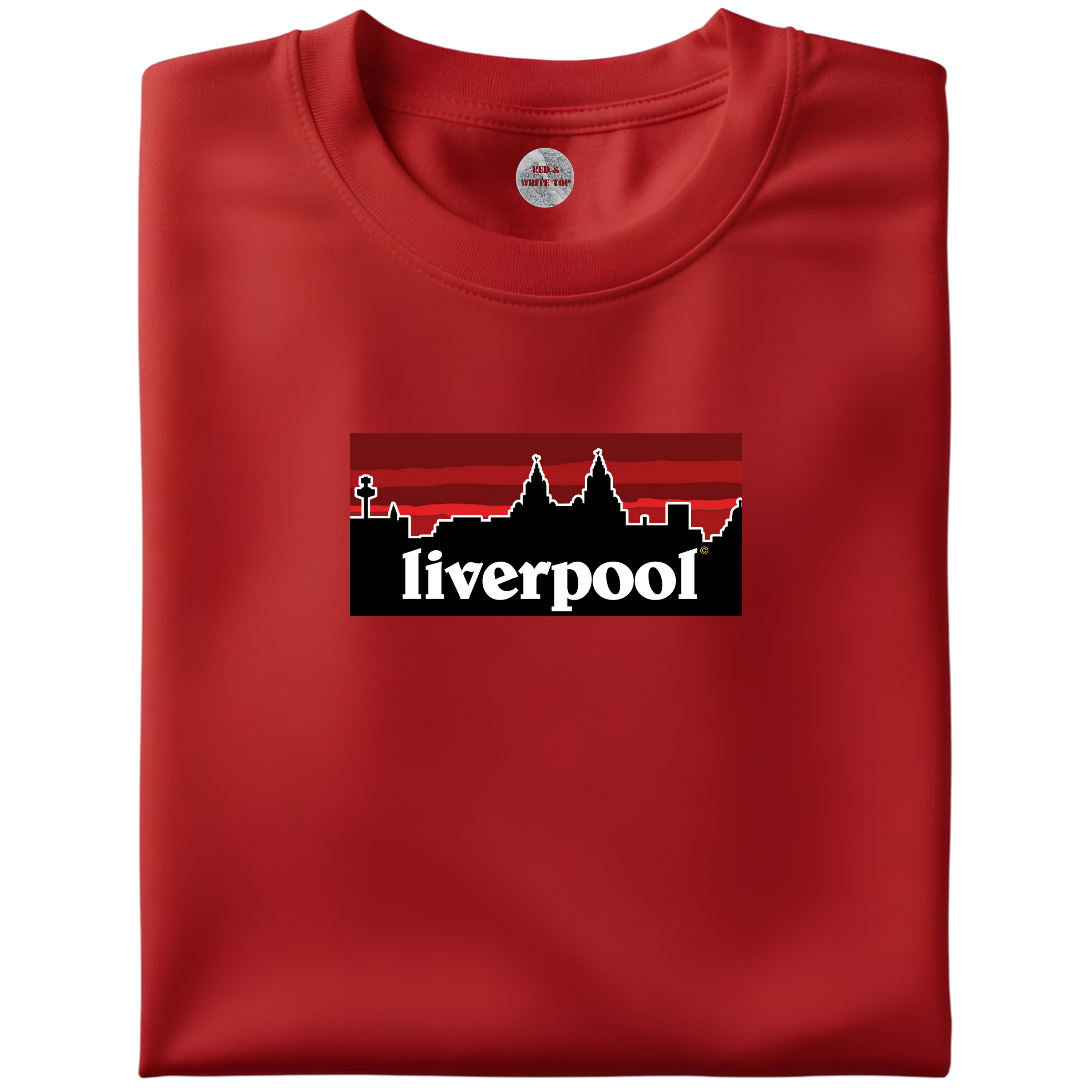Liverpool Skyline T Shirt Red