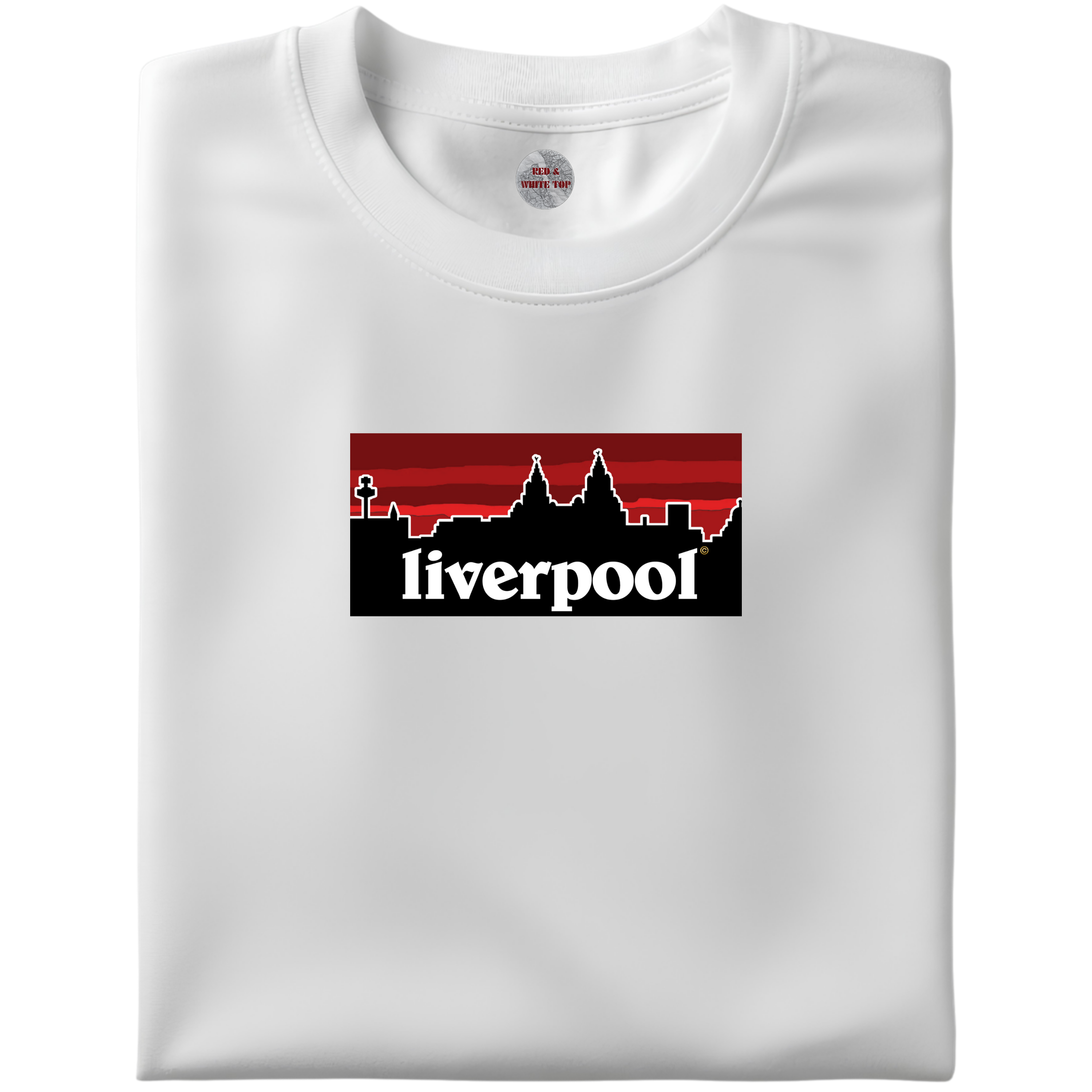 Liverpool Skyline T Shirt Red