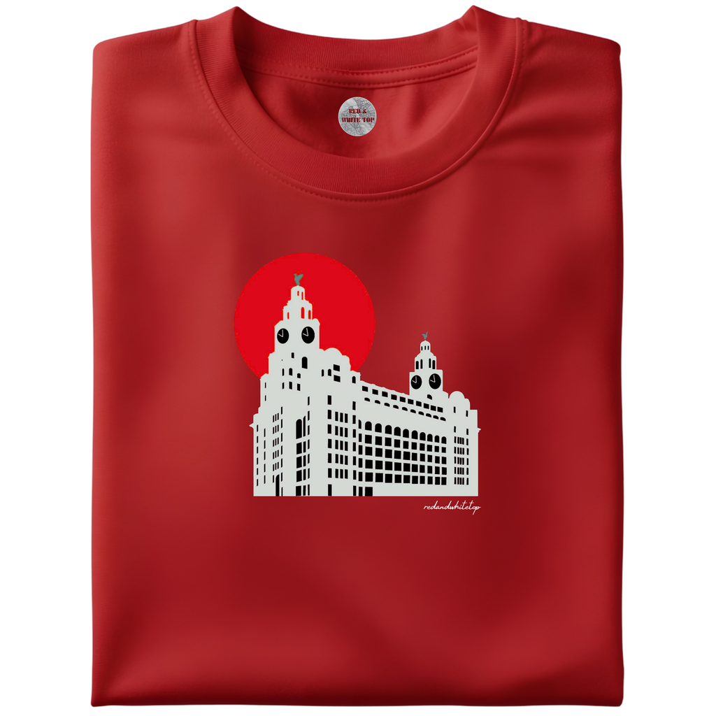 Red Sun Liver Buildings T Shirt