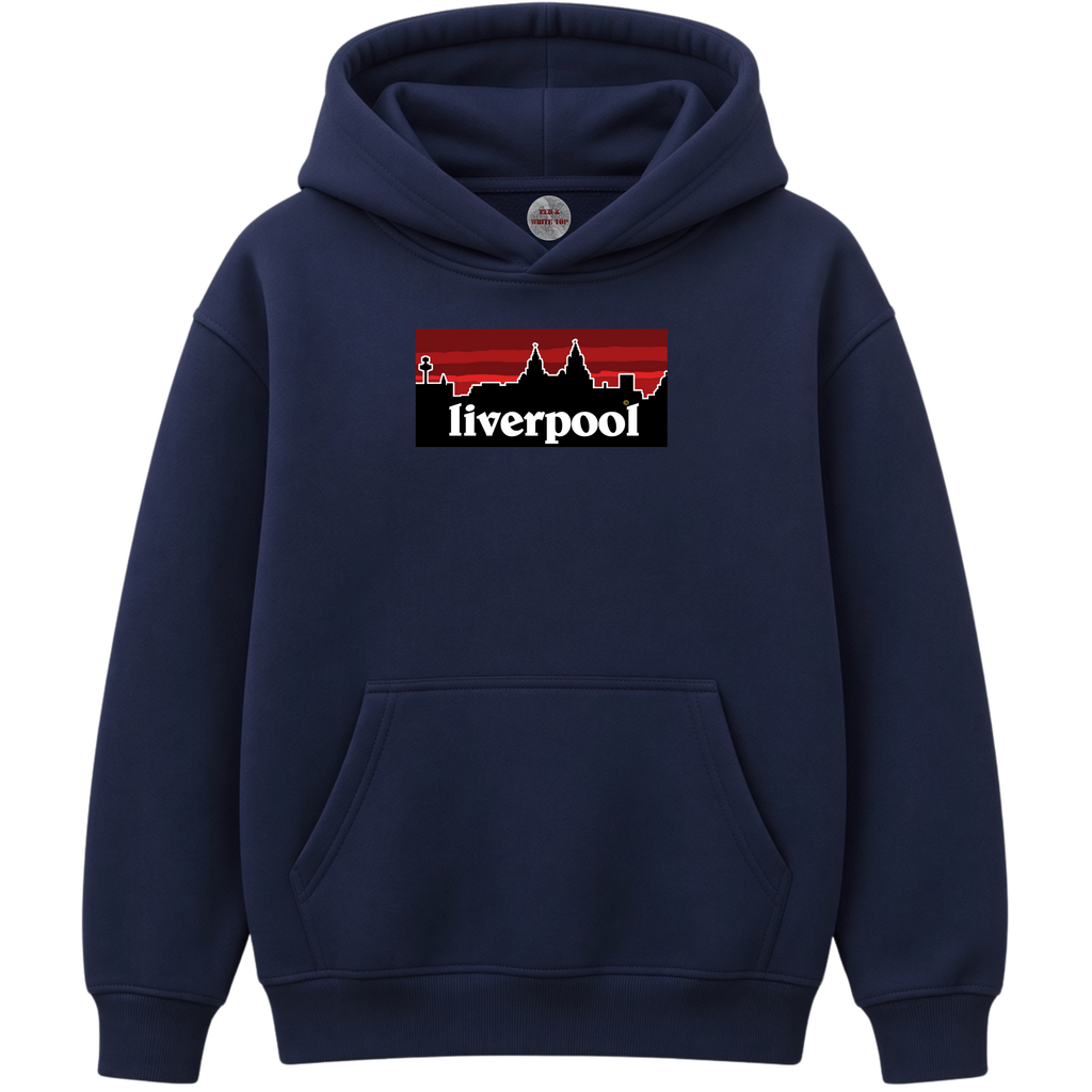 Kids Liverpool Skyline Red Hoodie