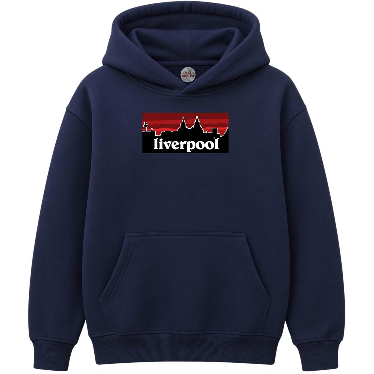 Kids Liverpool Skyline Red Hoodie