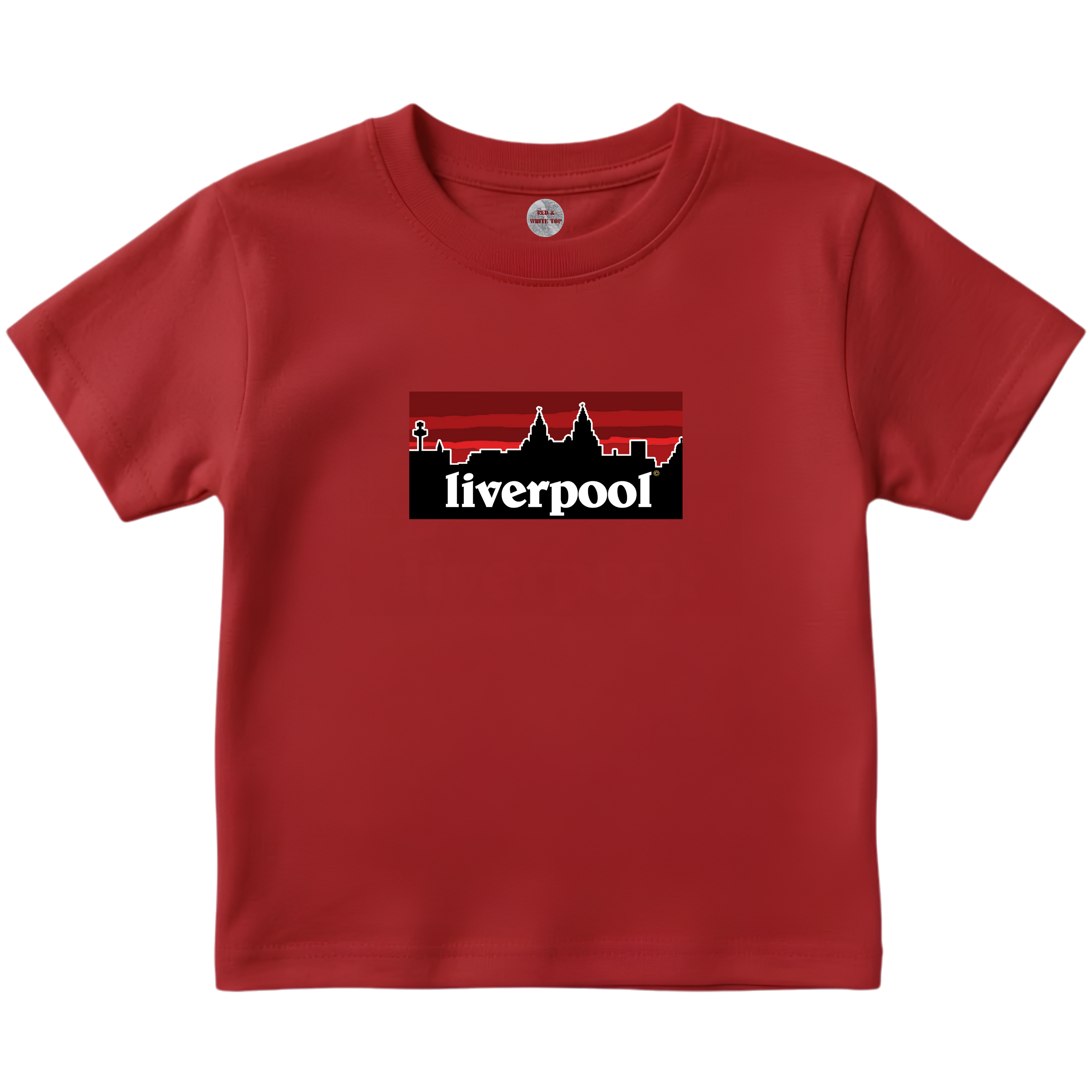 Kids Liverpool Skyline Red T Shirt