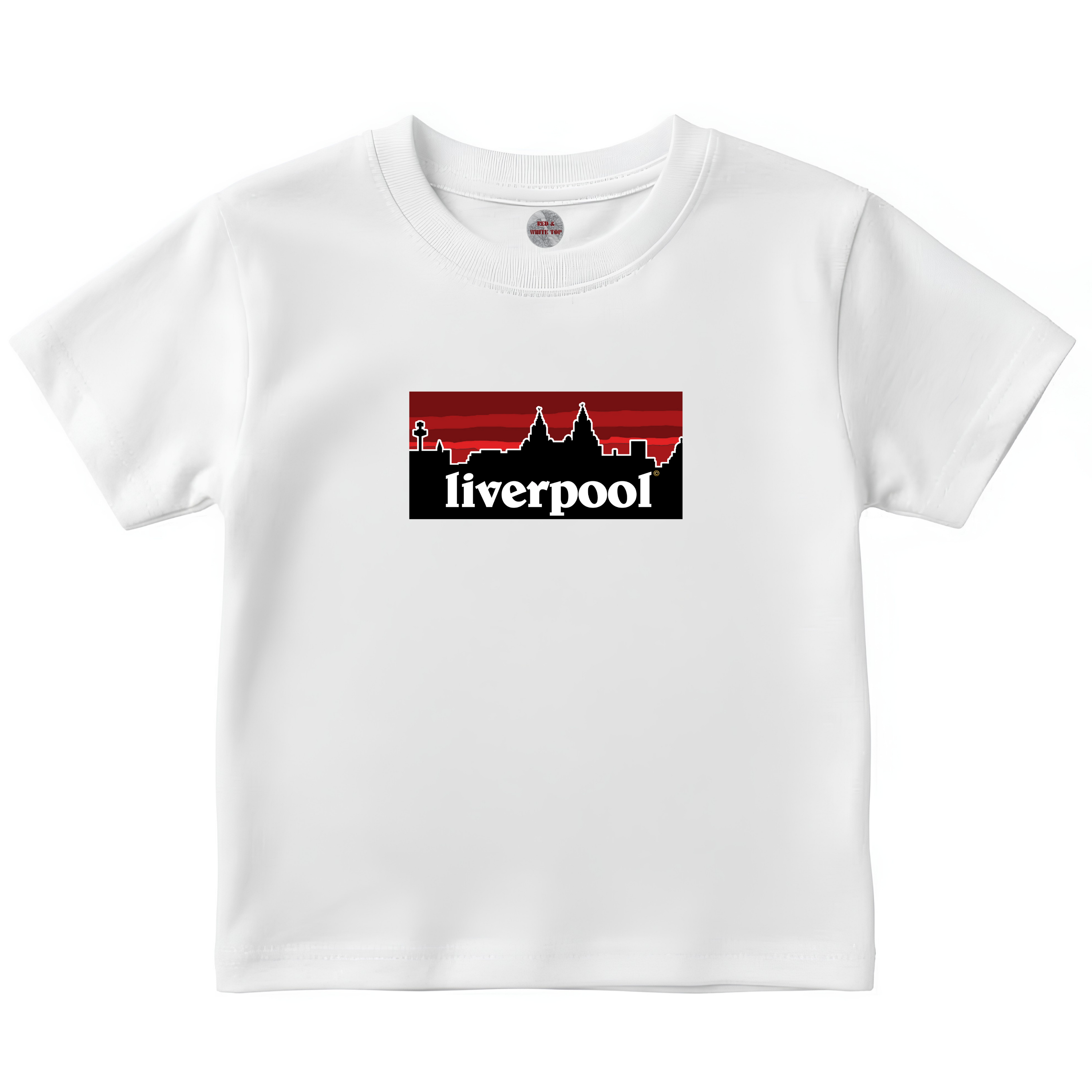 Kids Liverpool Skyline Red T Shirt