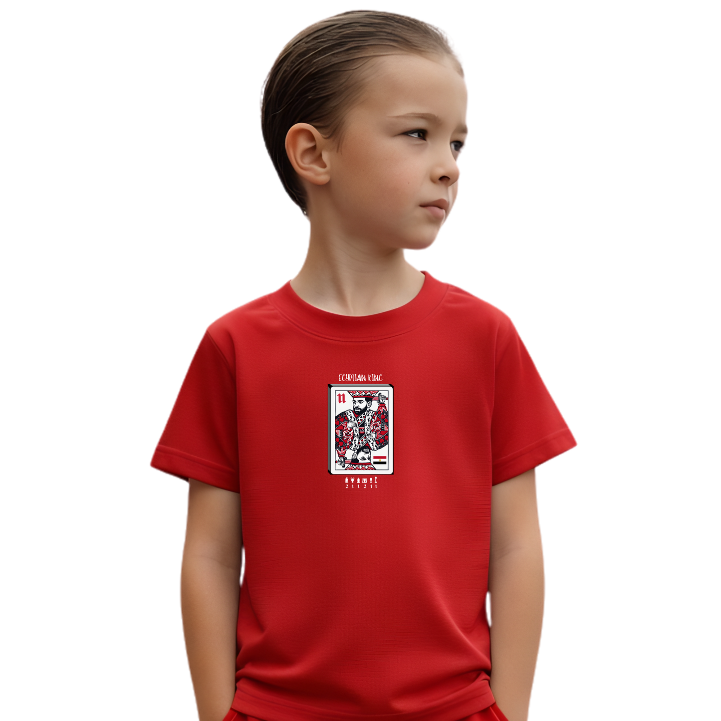 Kids King of Egypt Playing Card T Shirt