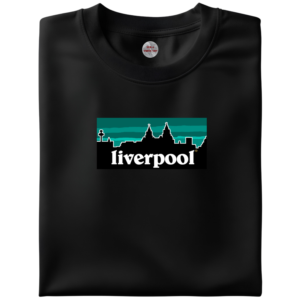 Liverpool Skyline T Shirt Teal