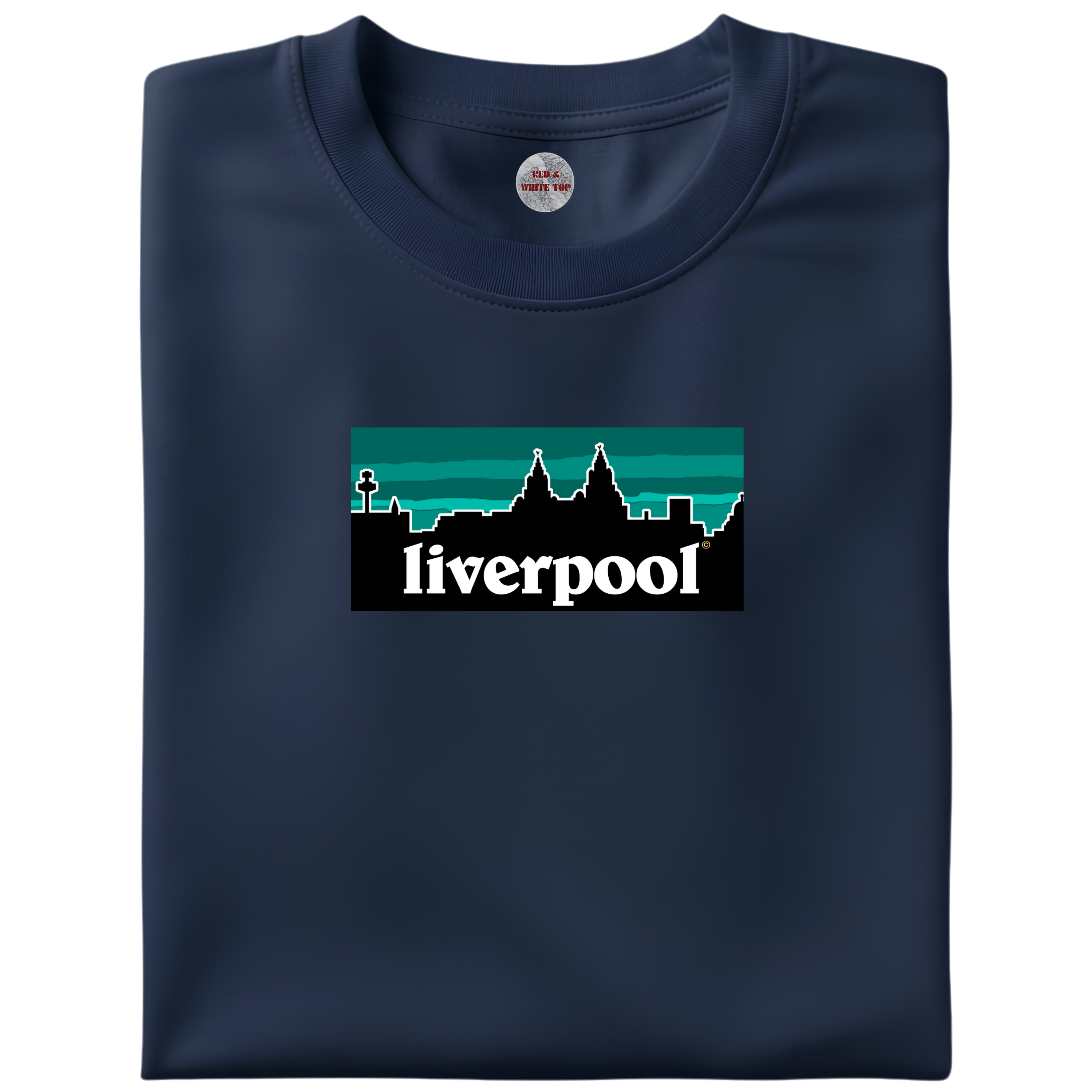 Liverpool Skyline T Shirt Teal