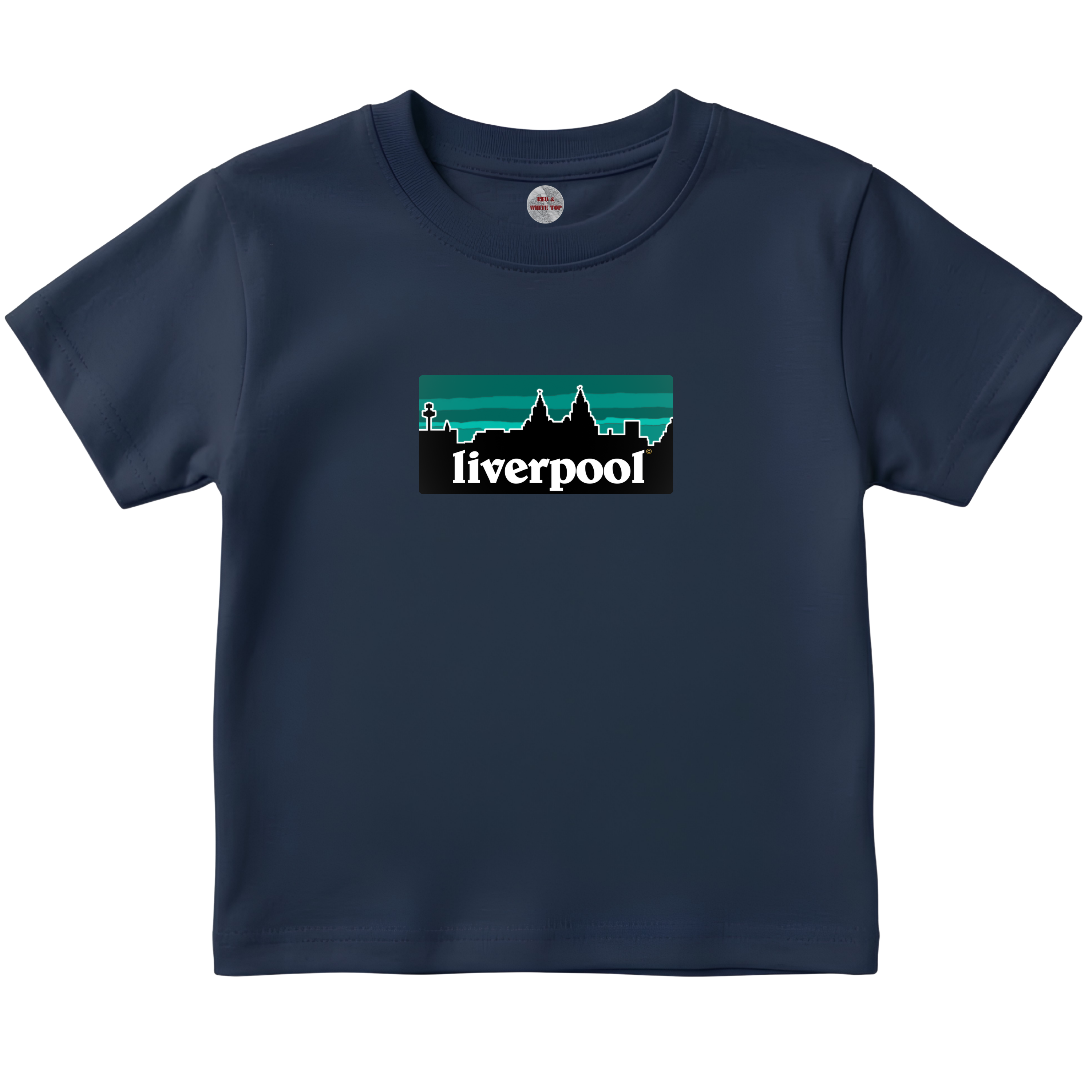Kids Liverpool Skyline Teal T Shirt