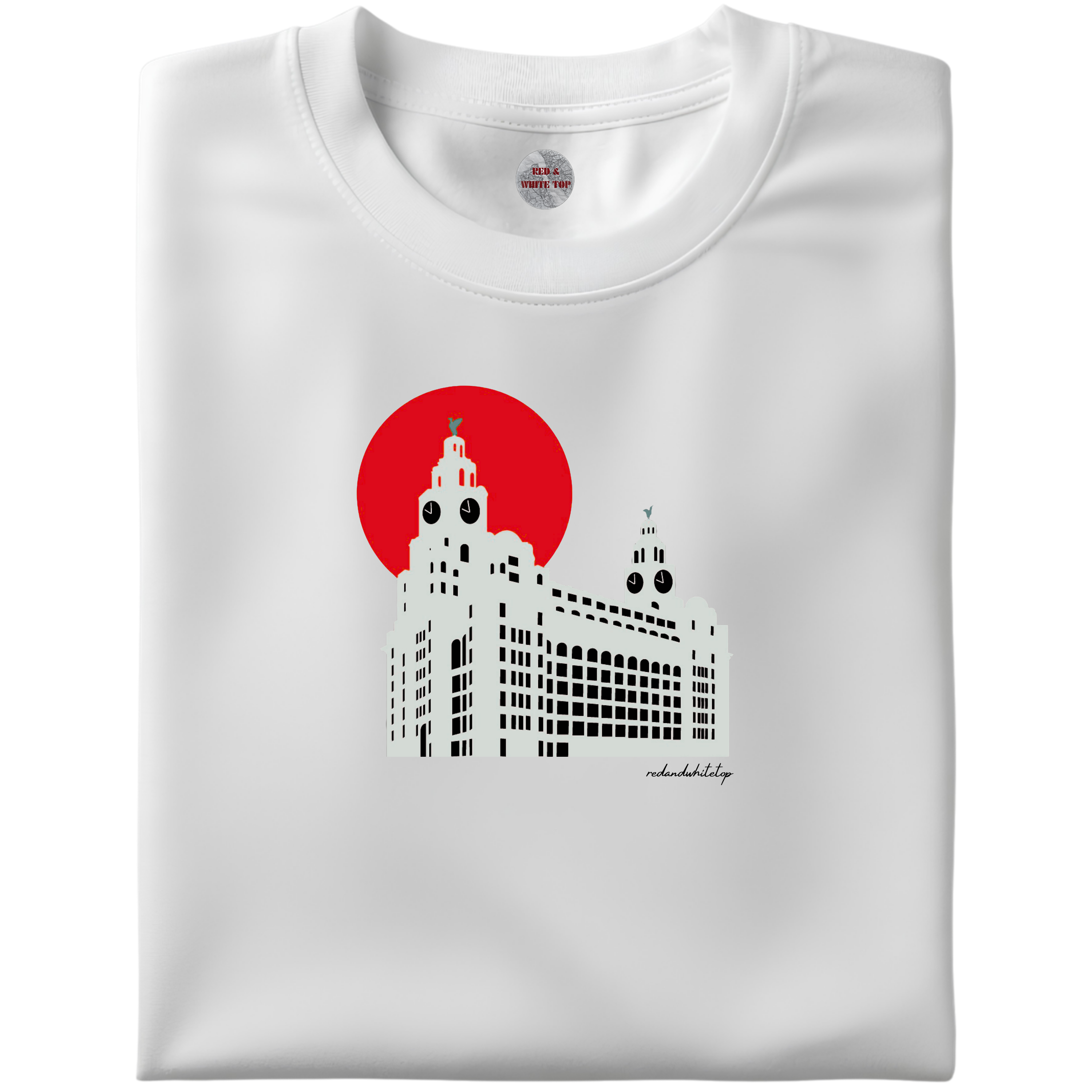 Red Sun Liver Buildings T Shirt